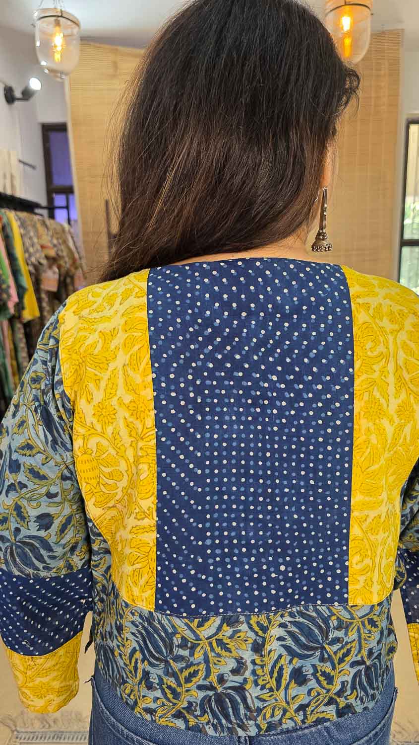 Vanaspati Ajrakh Ready to stich Blouse/Cropped Top