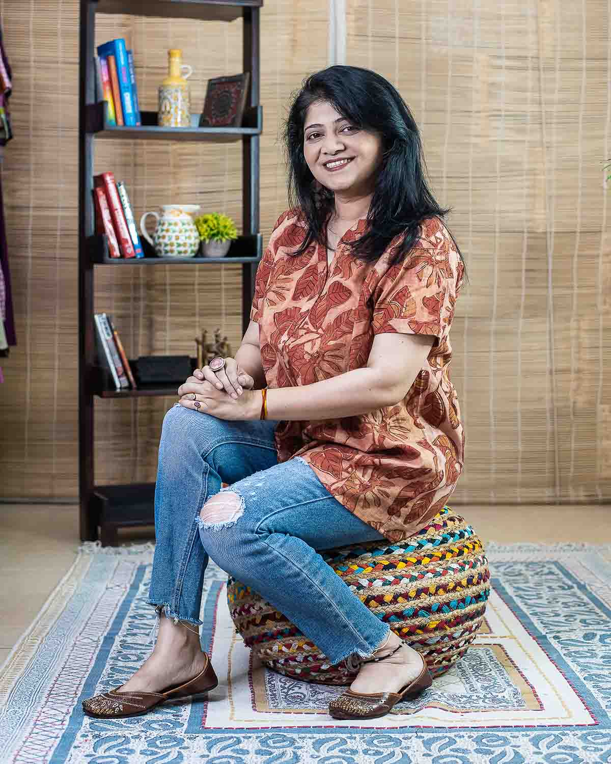 Signature slub cotton kaftan short top