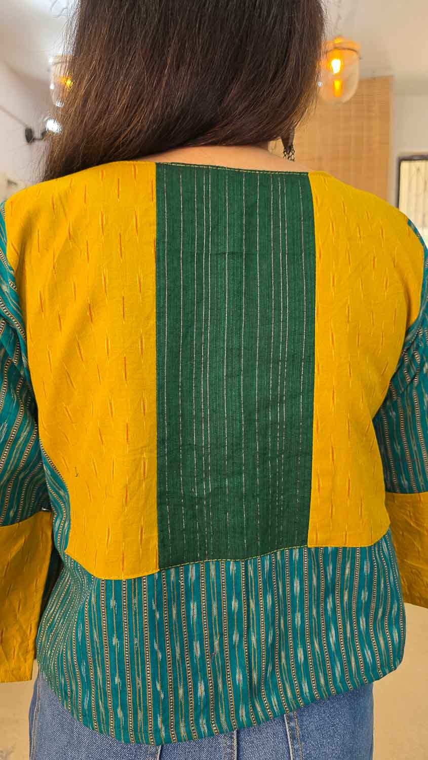 Rama green & yellow ikkat