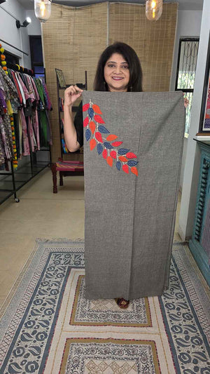 Patterned kurta fabric with applique work for women – Rush Me Fashions Pune