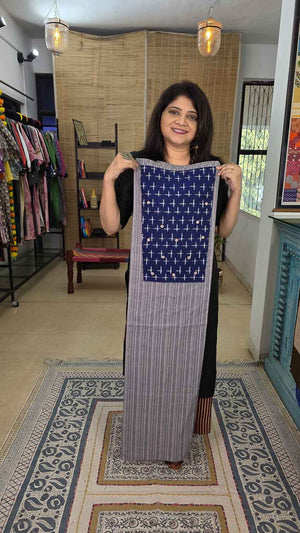 Gray lined with ikkat Patterned kurta fabric for women – Rush Me Fashions Pune