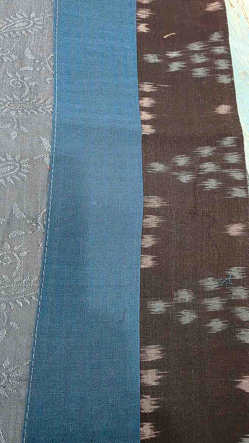 Handwoven Sambalpuri Ikkat Cotton Silk Kurta Fabric Unstitched — Blue