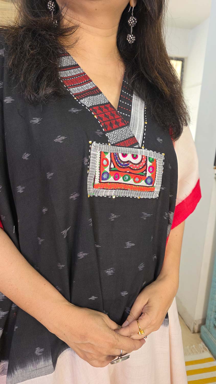 Designer kaftan with exclusive border & banjara handwork