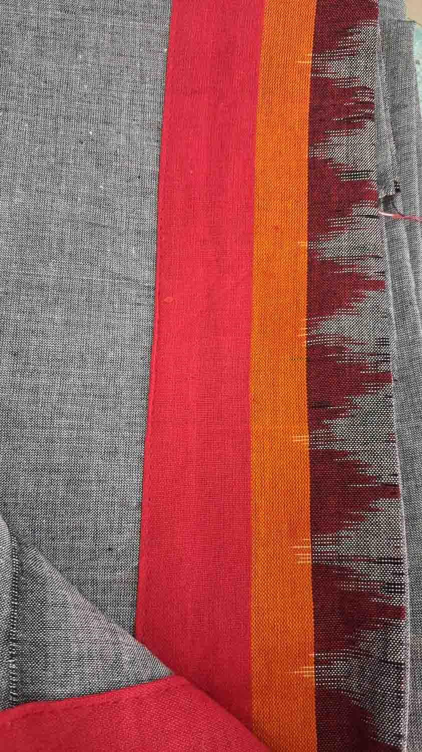 Gray with Exclusive ikkat patchwork