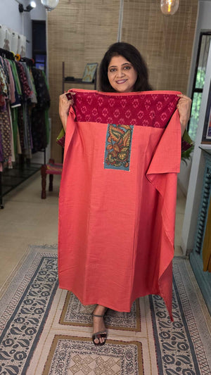 Handcrafted Kurta fabric Unique product Pen kalamkari rush me fashions