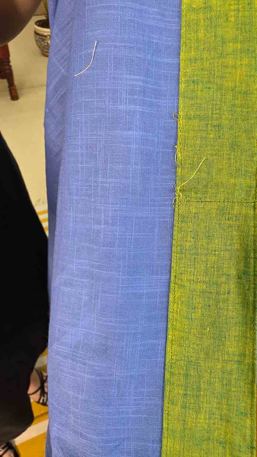 Blue cotton with contrast green & Banjara