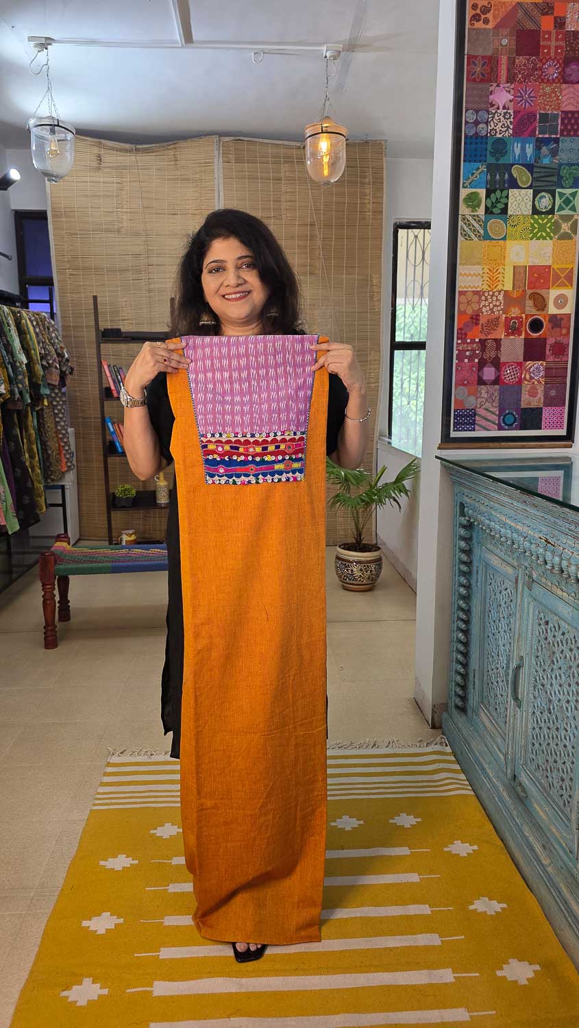 Orange with ikkat & banjara