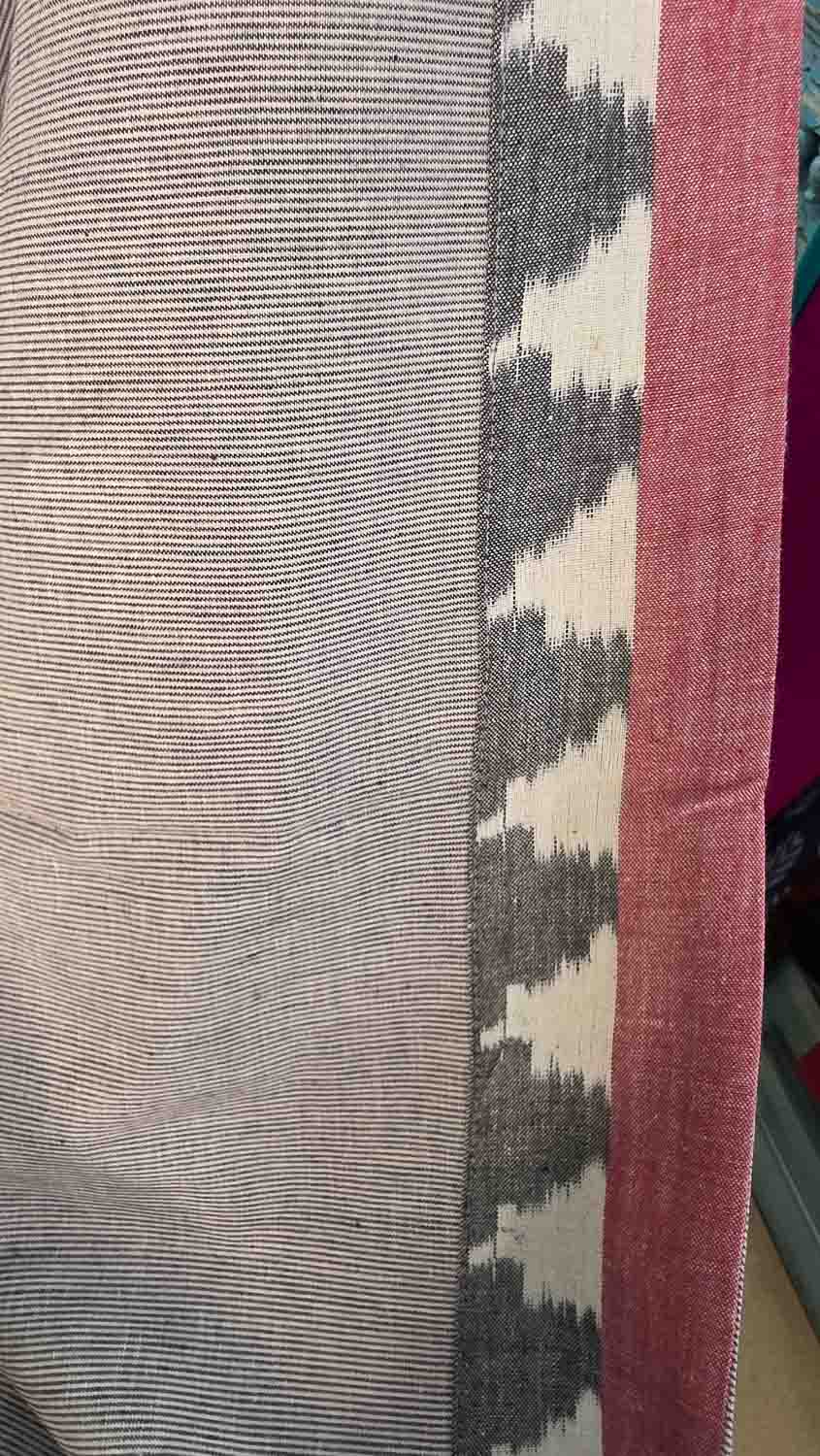 Ikkat with exclusive patchwork & sleeve border