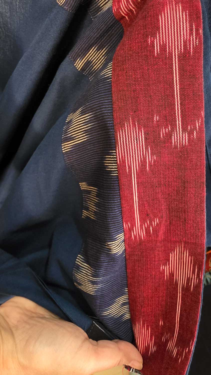 Navy blue Exclusive Ikkat patchwork