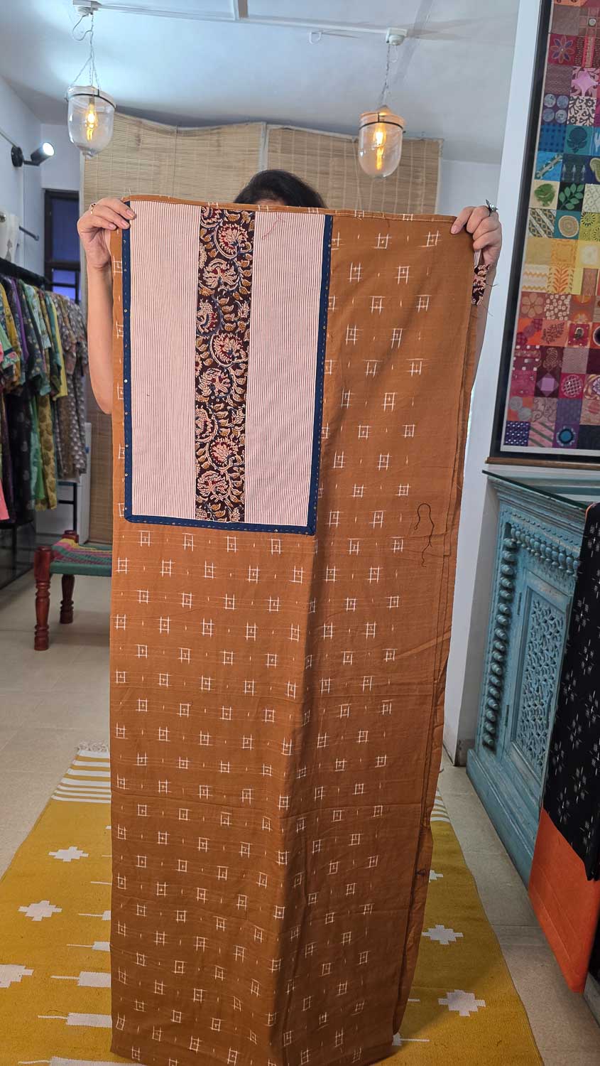 Double ikkat with Kalamkari patchwork