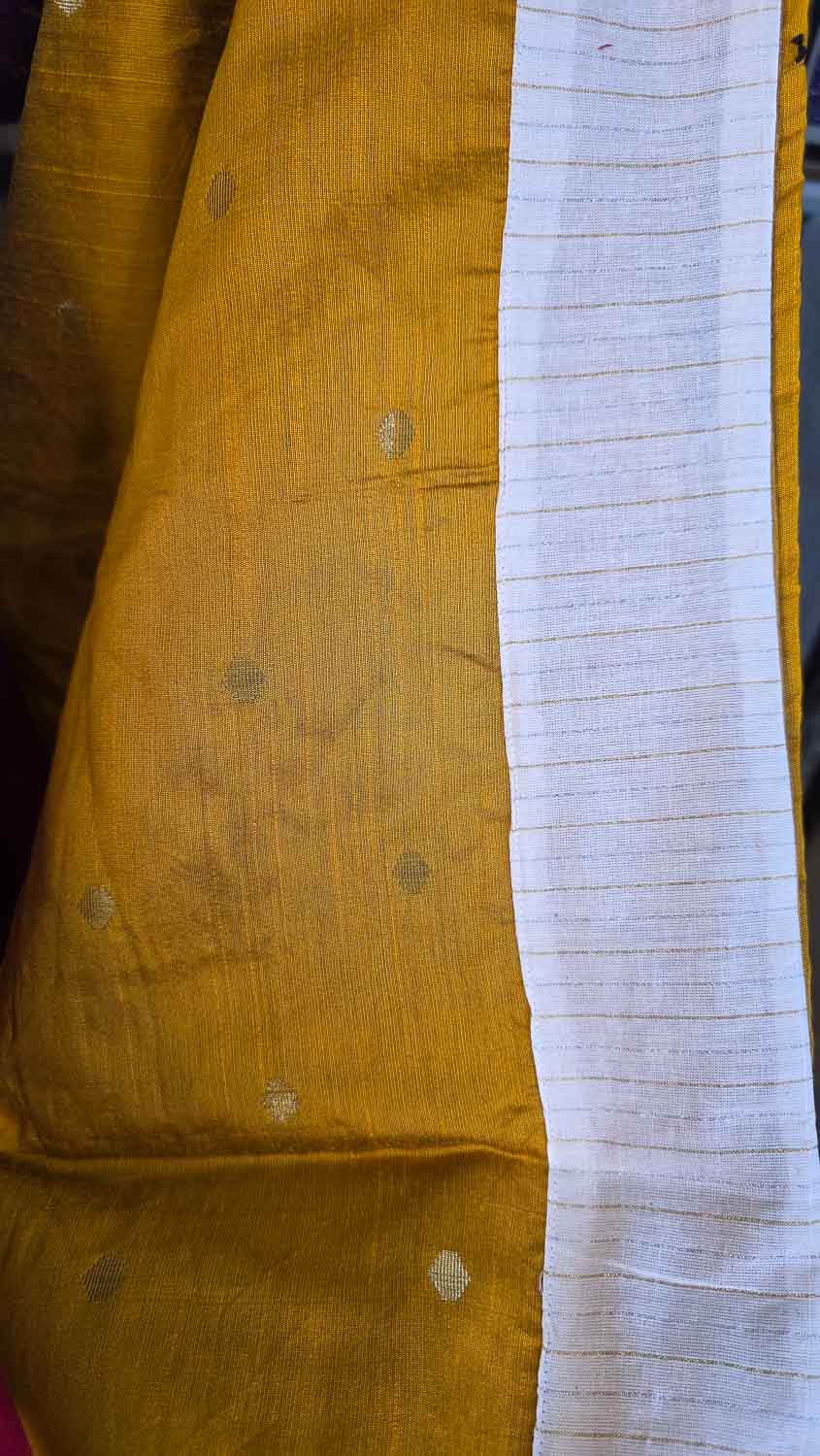 Golden butta cotton silk with Sambalpur ikkat