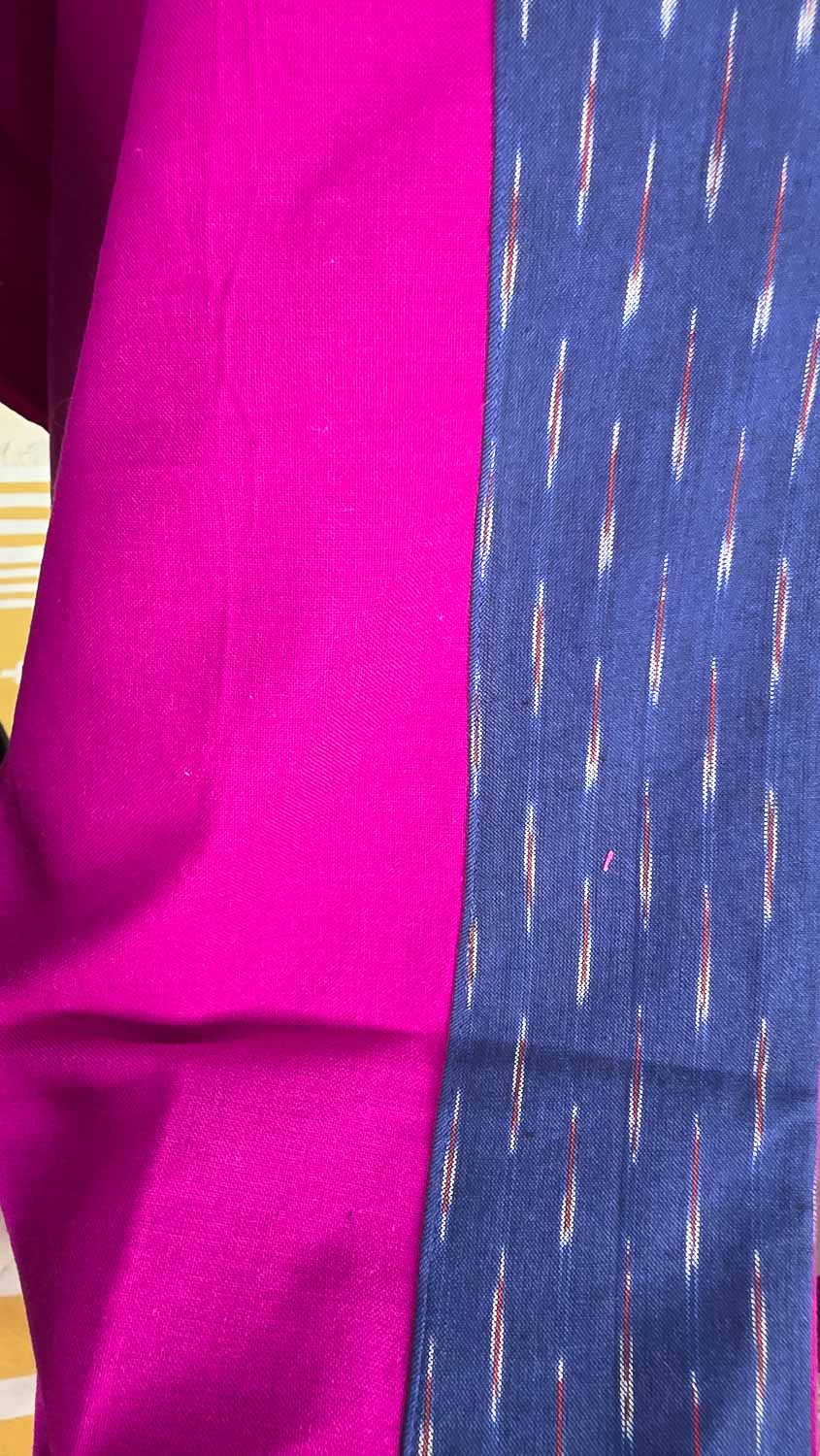 Pure cotton ikkat with exclusive multicraft patch