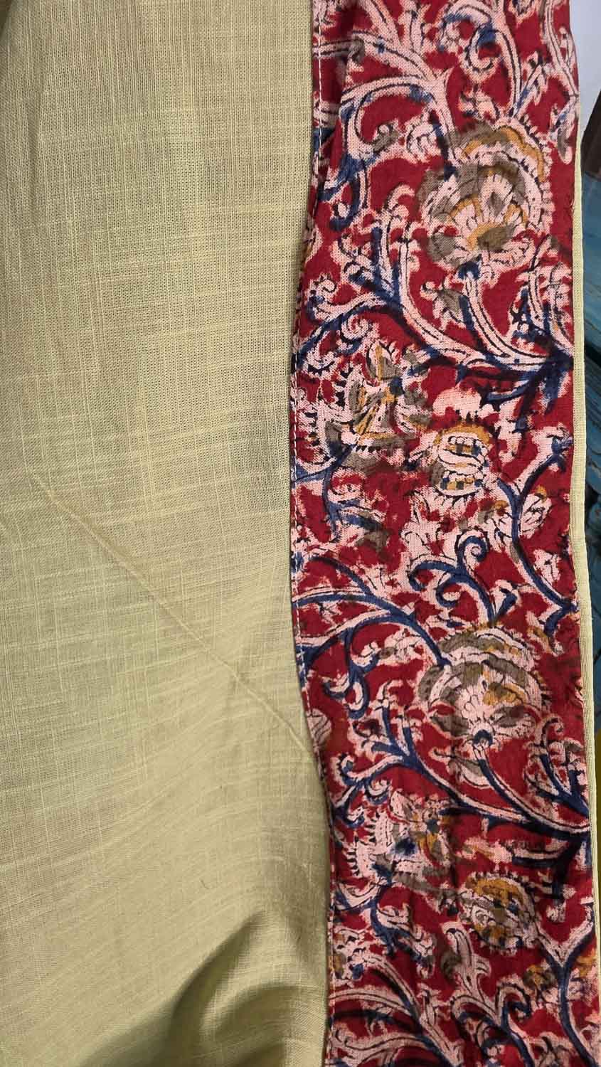 Pure cotton slub with kalamkari & Ikkat