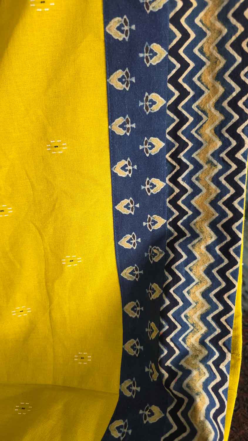 Self woven cotton with Ajrakh collage
