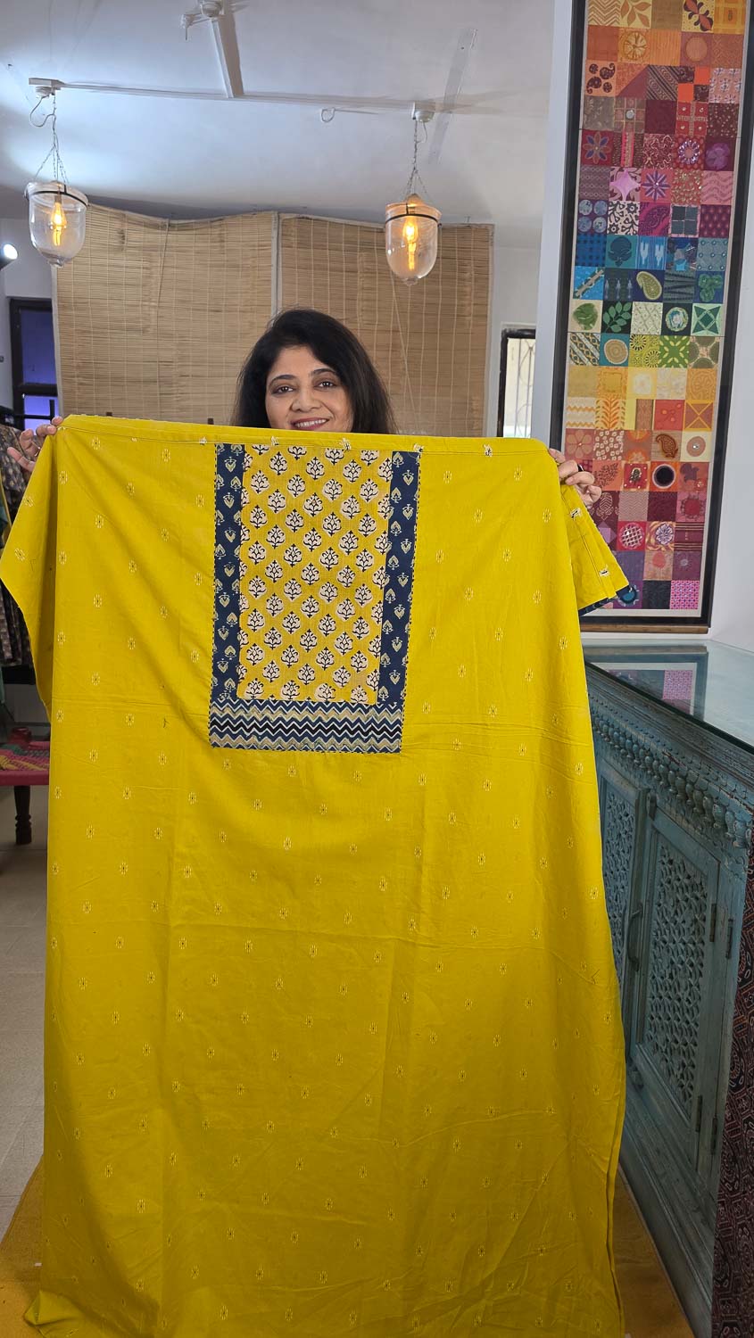 Self woven cotton with Ajrakh collage