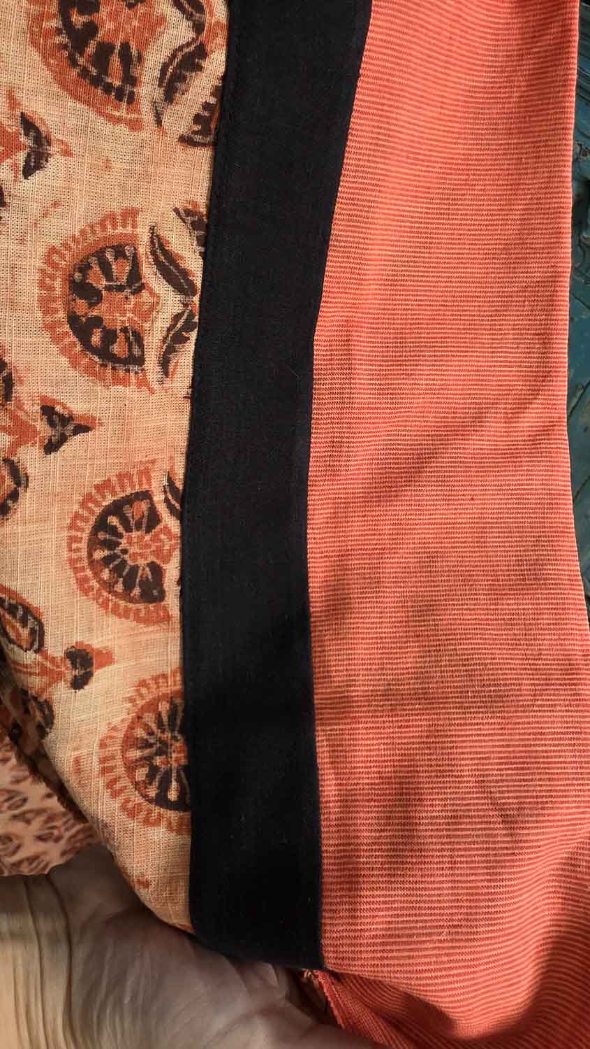 Handblock printed Peach vanaspati