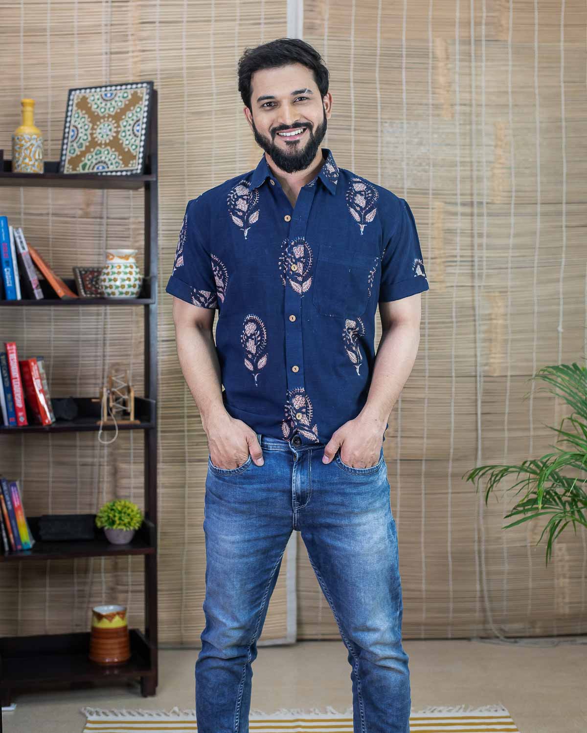 Signature Slub mughal butta Men's Shirt