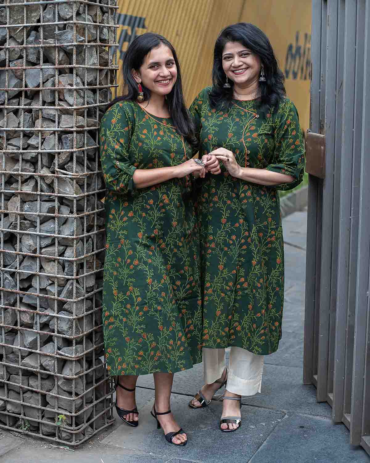 Green Ajrakh dress / kurta