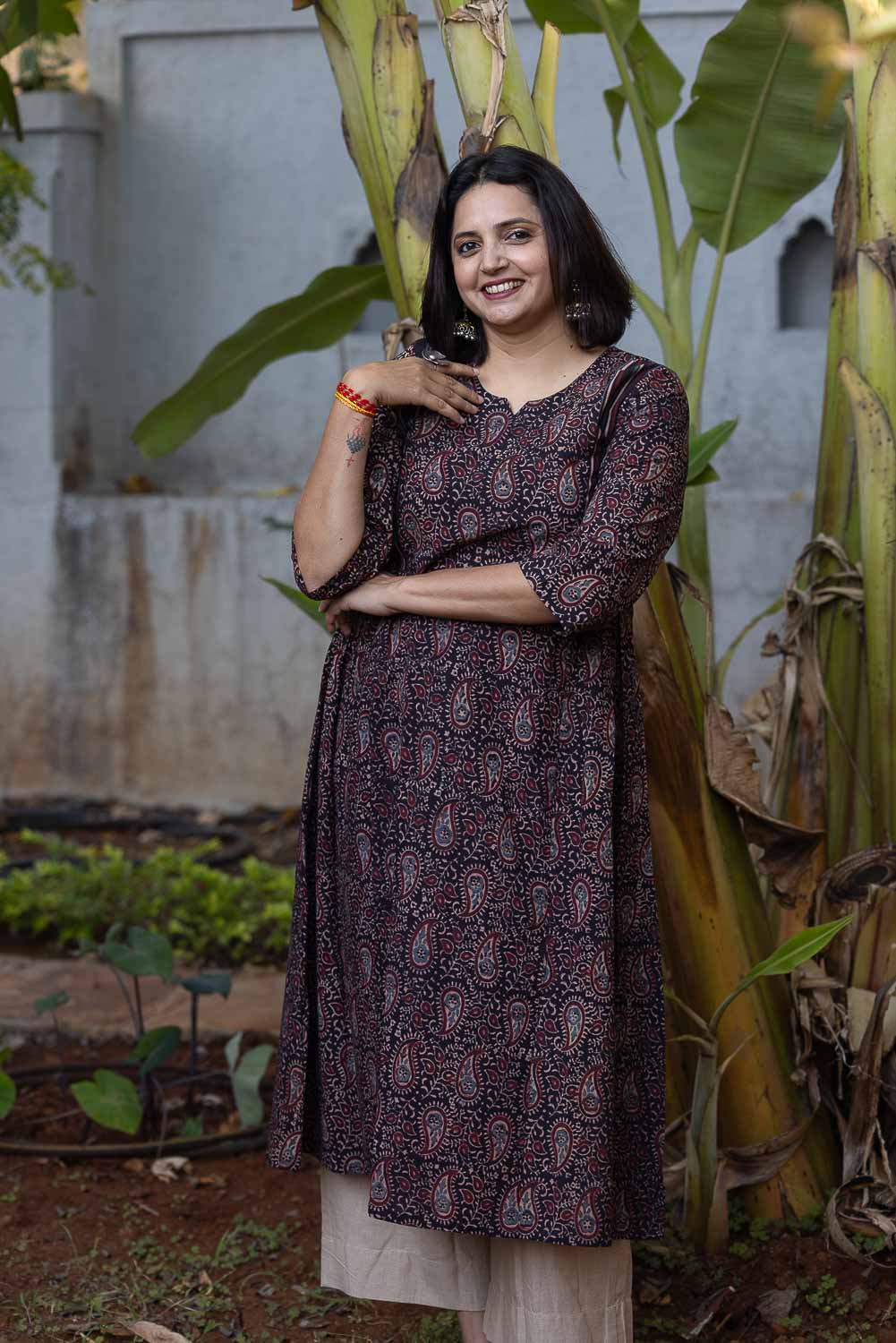 Black Ajrakh comfortable dress cum Kurta