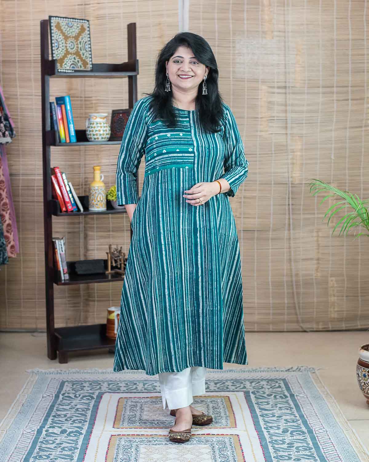 Signature Slub with Bandhej - dress/kurta with Rangler cut