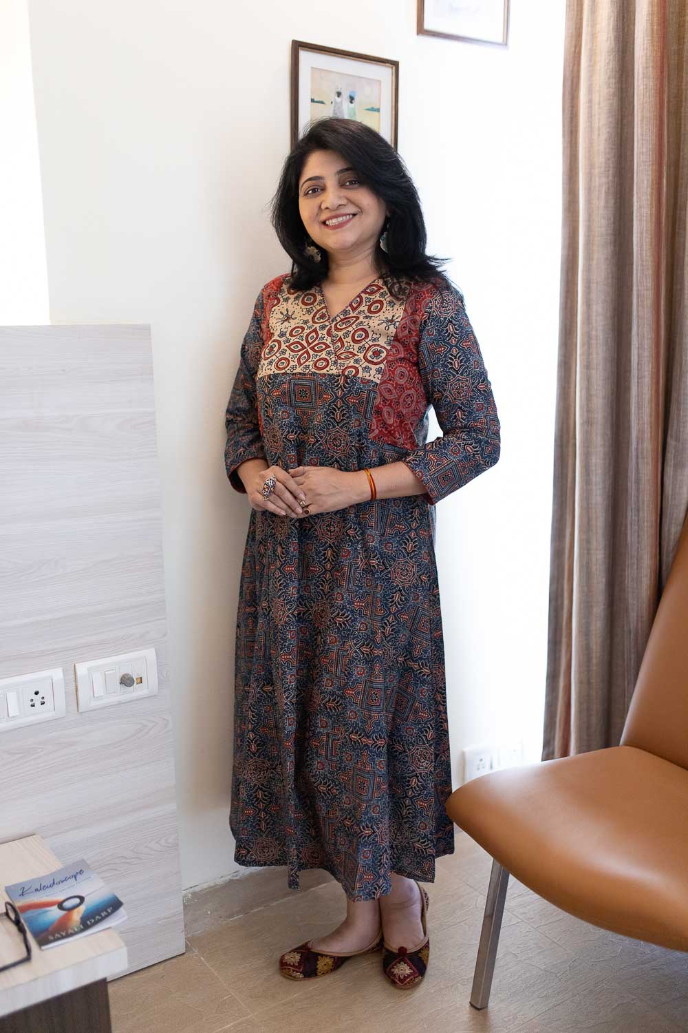 Indigo Ajrakh patchwork Dress/kurta