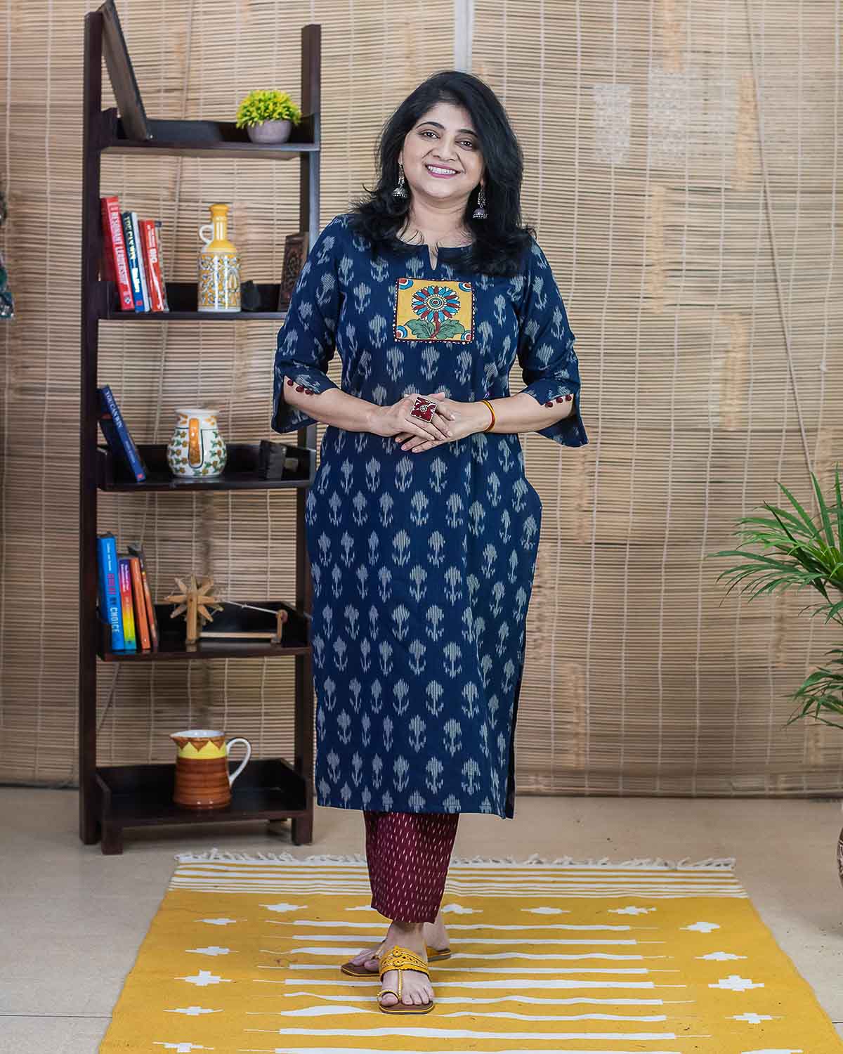 Exclusive Pen kalamkari Ikkat Straight fit kurta