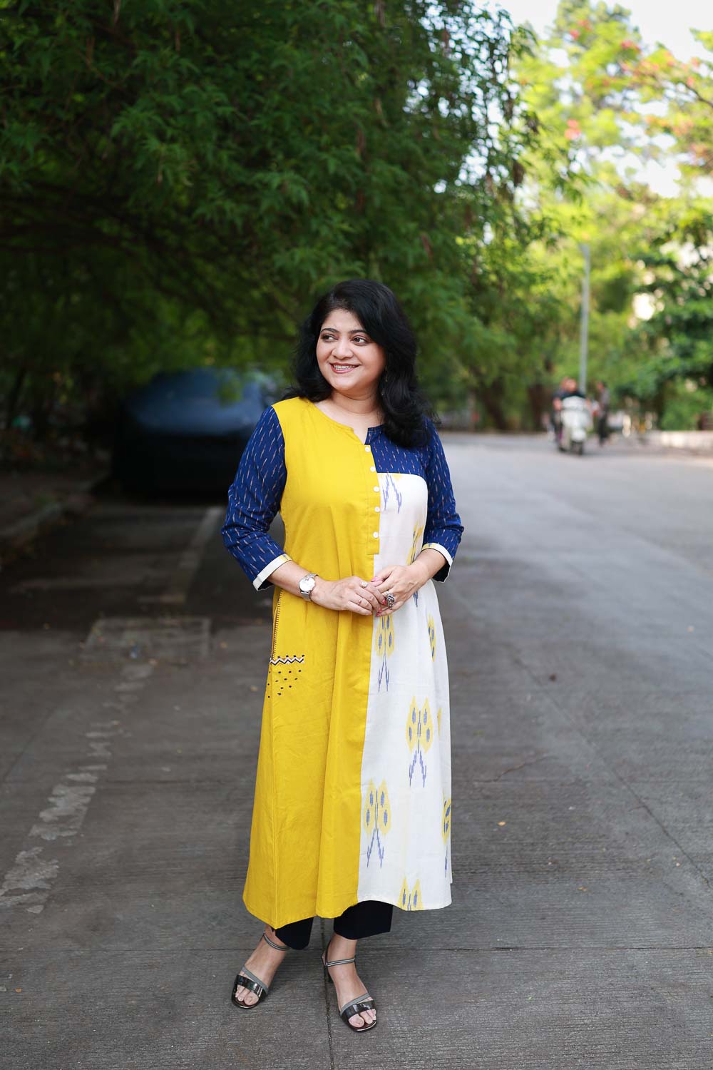 Multicolor Special Ikkat Dress Cum Kurta