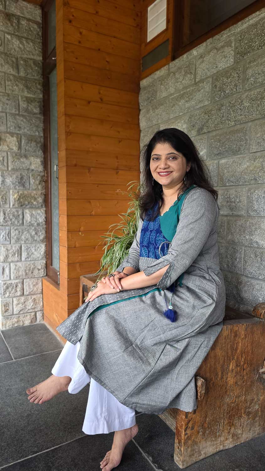 Hand woven Sambalpur & Telangana Ikkat Dress - Gray Blue