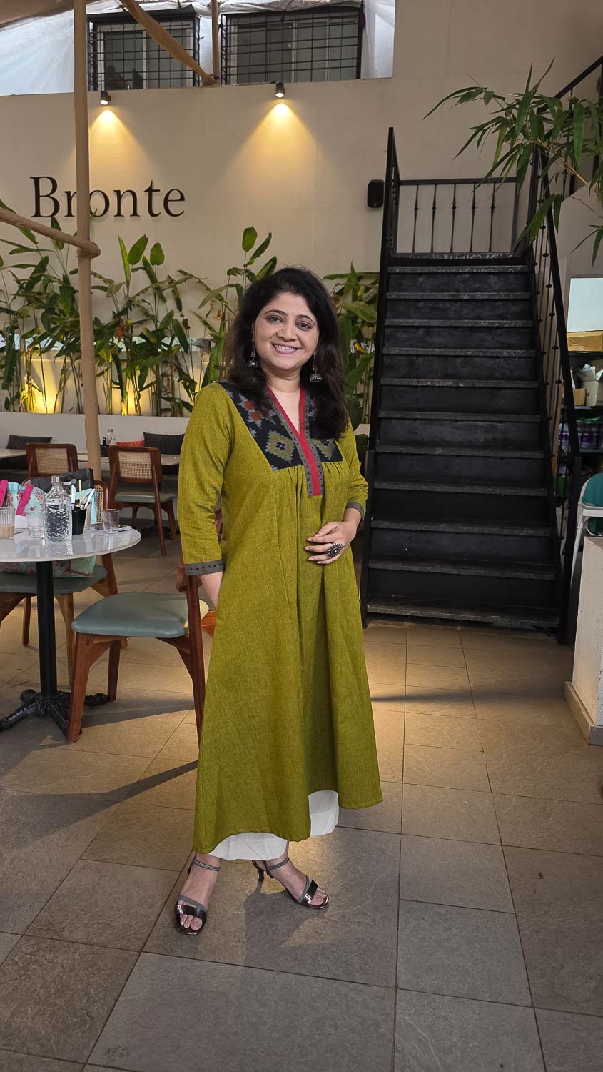 Green Telia Exclusive Ikkat dress cum kurta