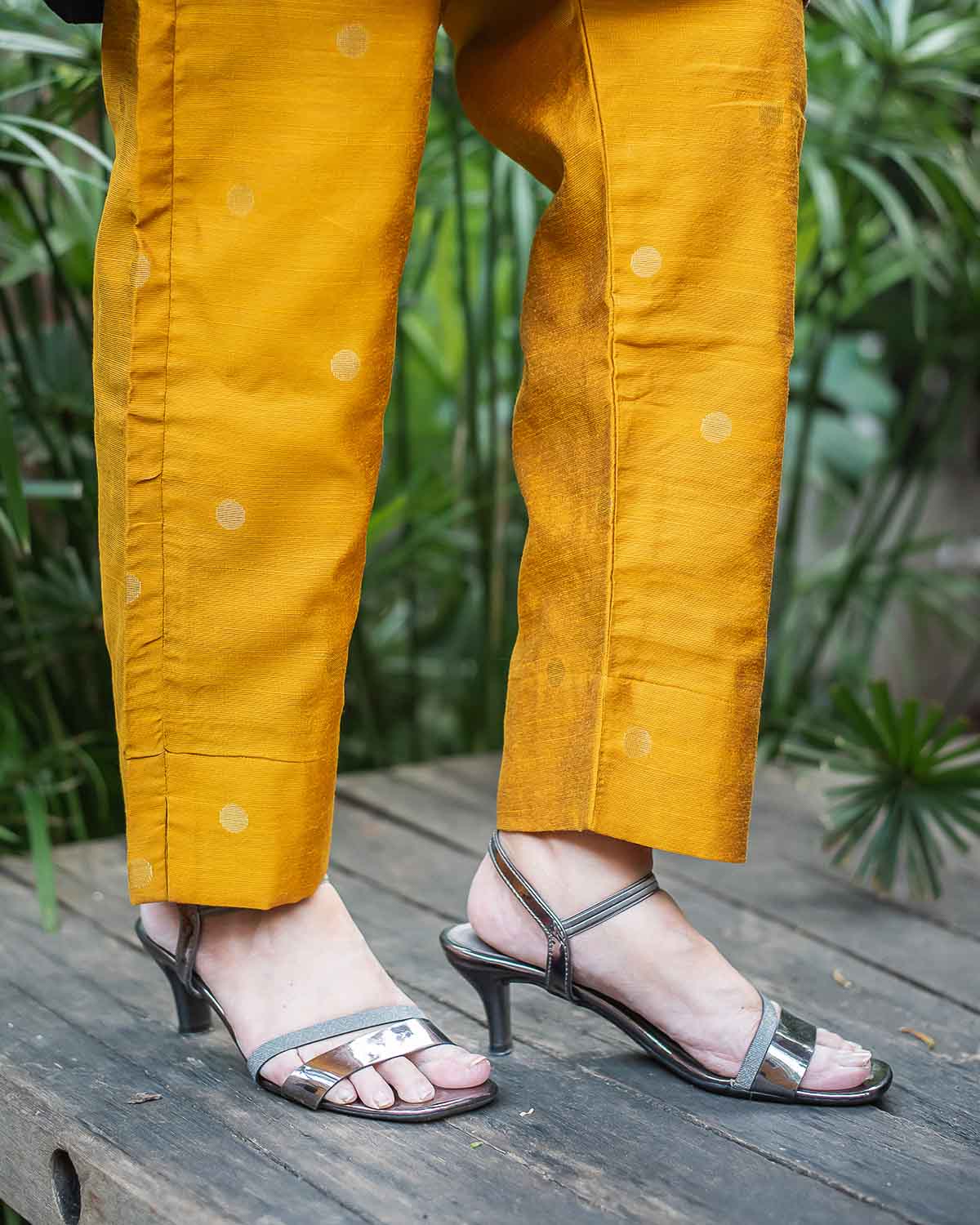 Cotton silk orange Yellow trouser