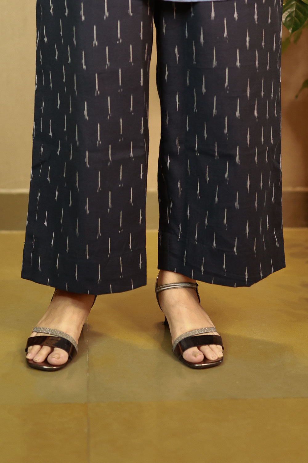 Navy Blue ikkat cotton Pallazzo