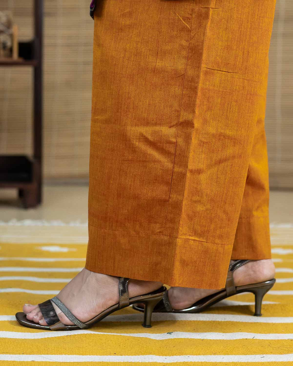 Mustard ikkat cotton Pallazzo