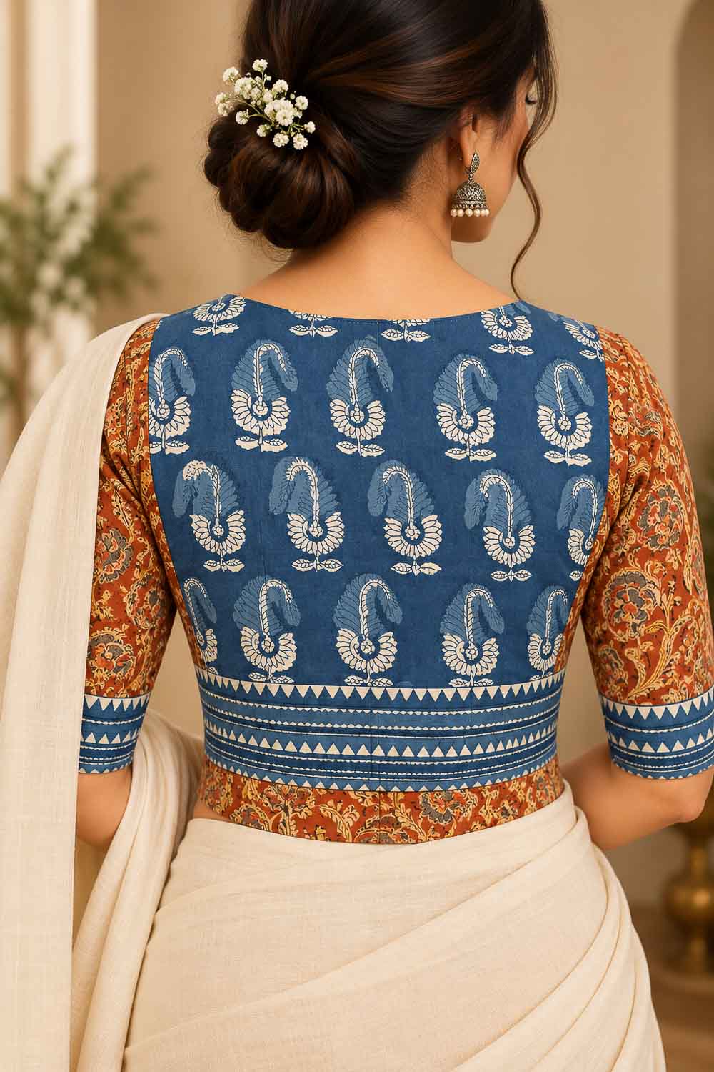 Maroon & Indigo kalamkari
