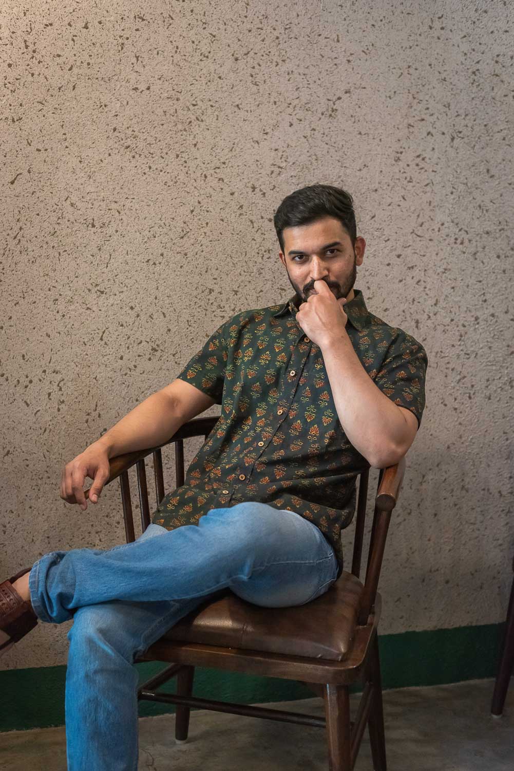 Green Ajrakh Shirt