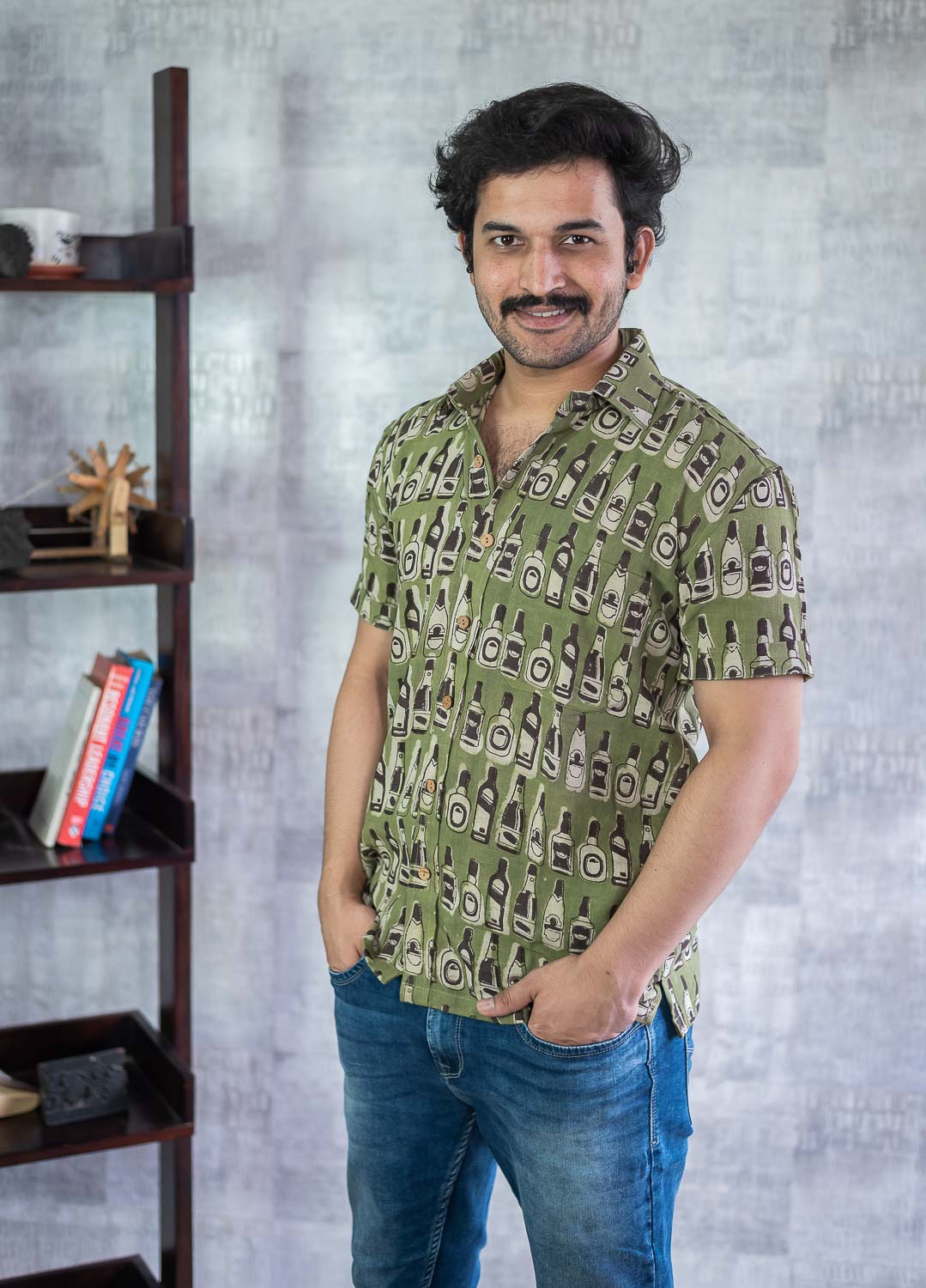 Green Bottles Print Shirt - Signature collection