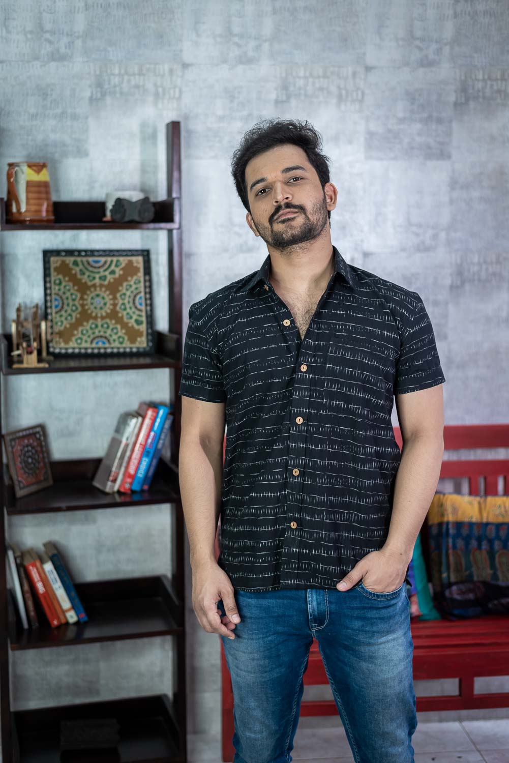 Black ikkat shirt