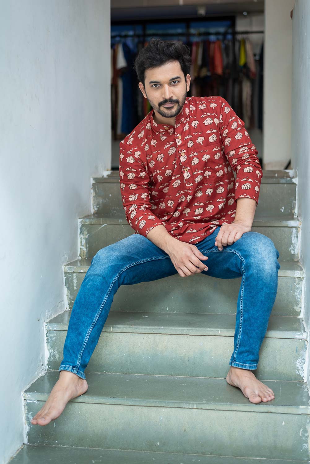 Red Bachpan "Signature Collection" Short Kurta