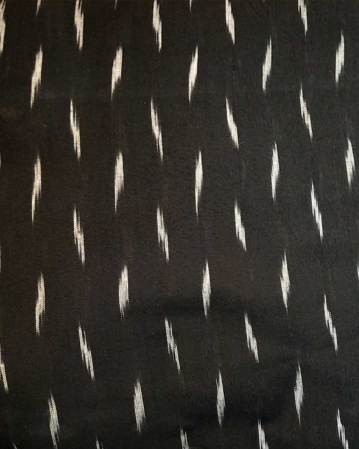Black Ikkat Woven Cotton Fabric