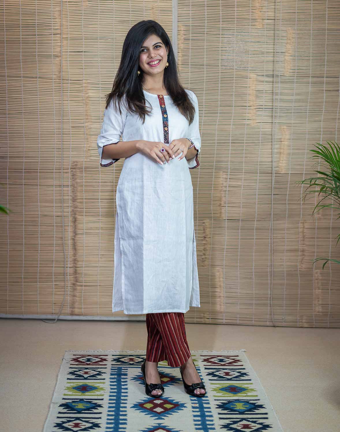 Creamish White Linen Kurta