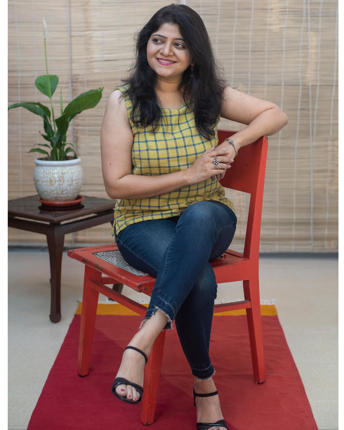 Mustard Yellow Kala Cotton Sleeveless Short Top