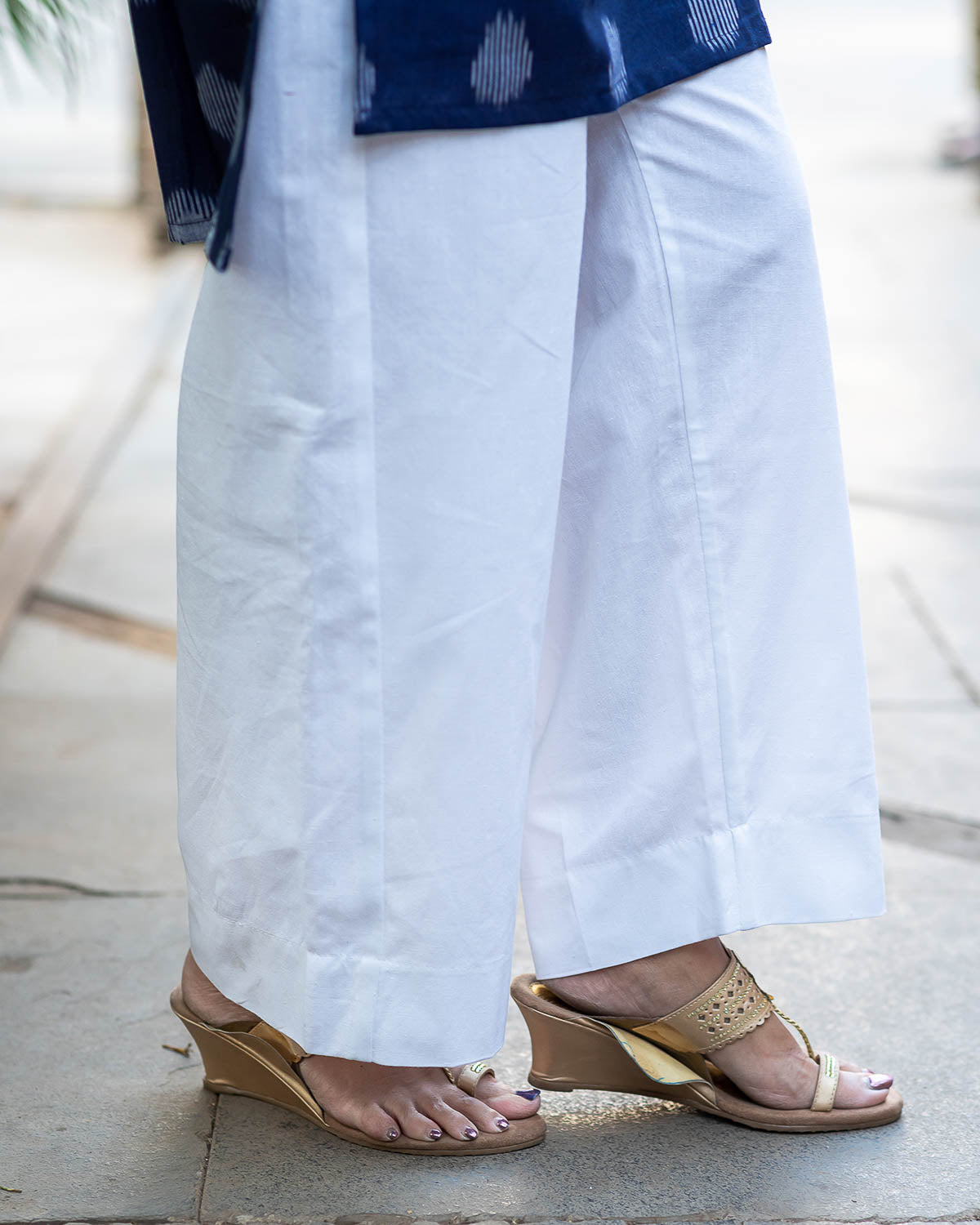 Whie khadi cotton Pallazzo