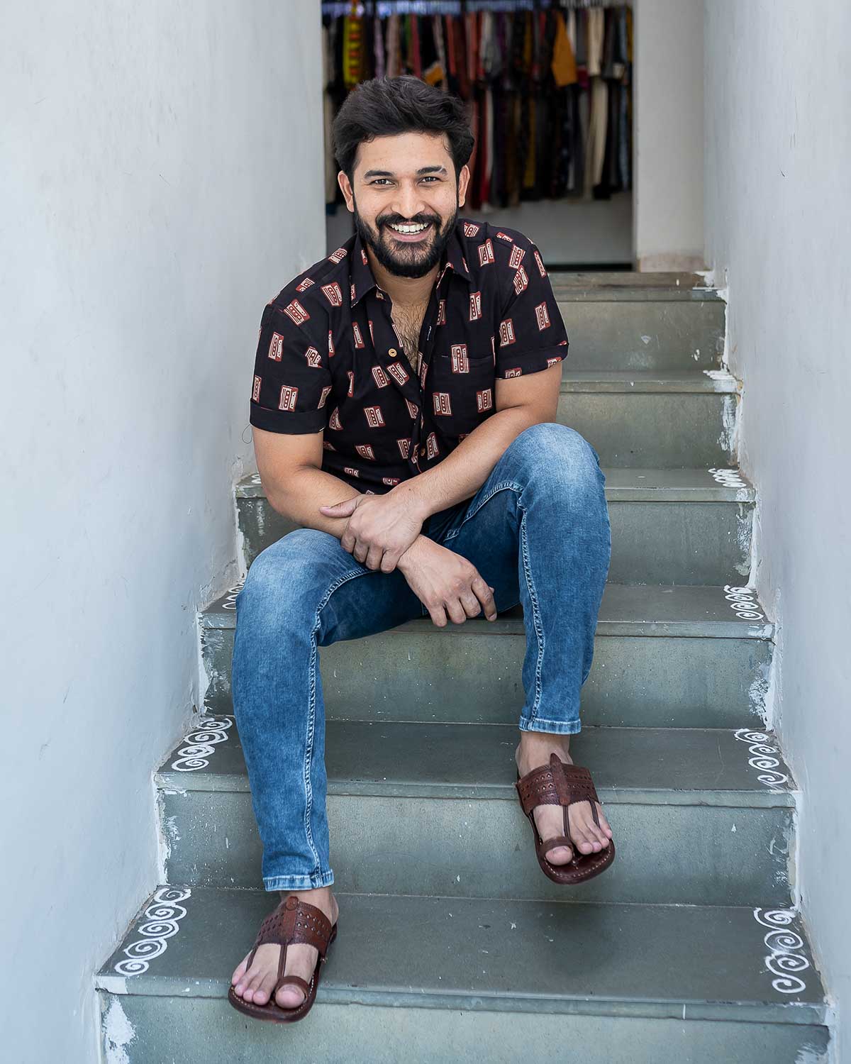 Cassette Print Shirt Signature Collection – Black red