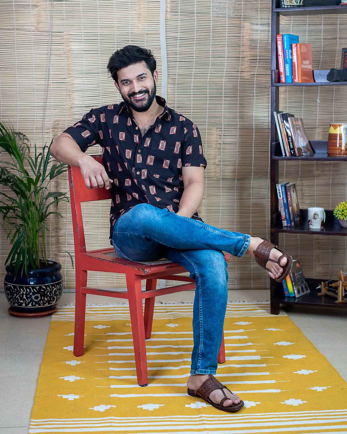 Cassette Print Shirt Signature Collection – Black red