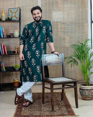 Men's Long Kurta military green for women – Rush Me Fashions Pune