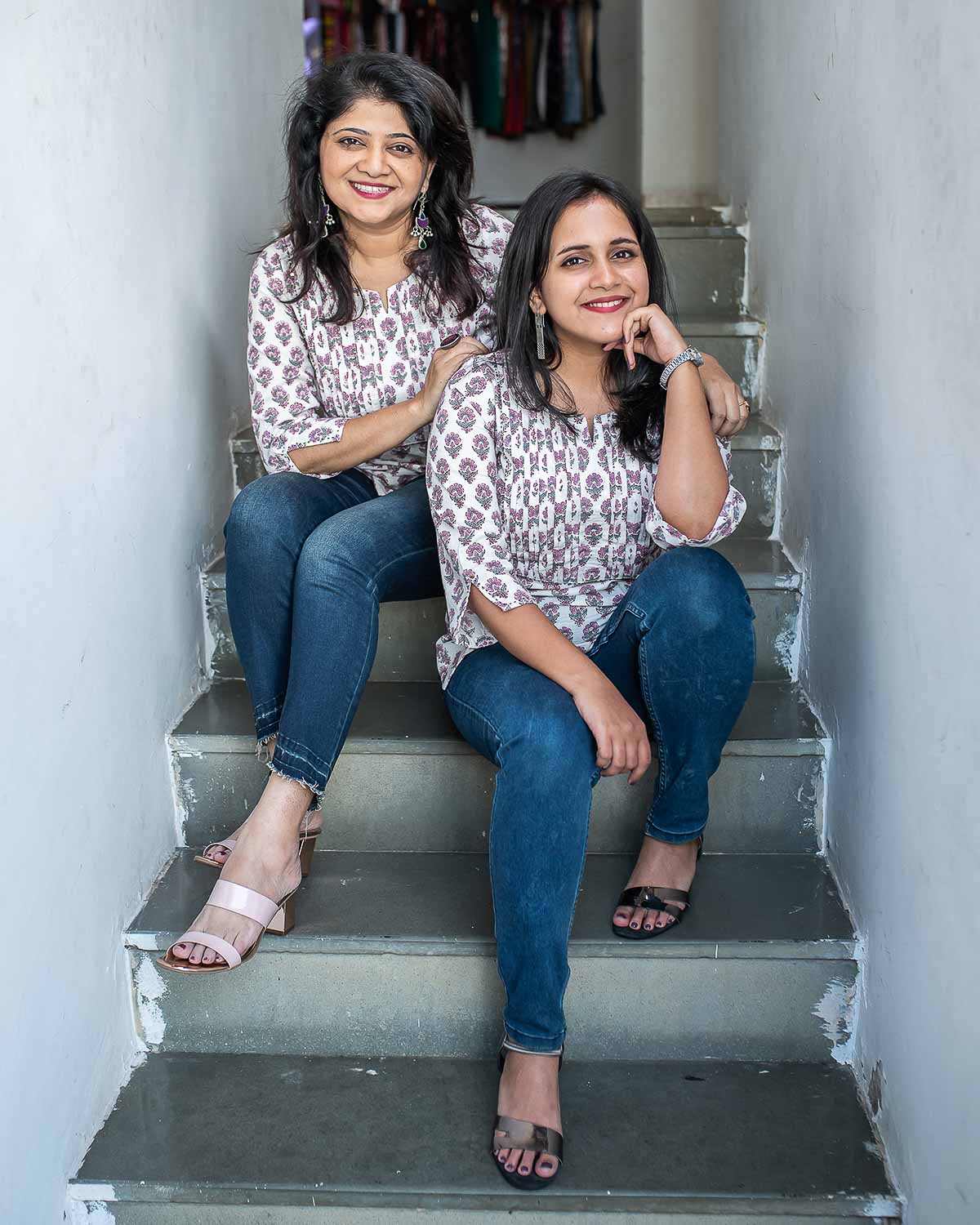 White pintuks short kurta