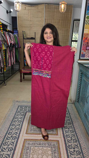 Magenta/Pink Ikkat & banjara patterned kurta fabric for women – Rush Me Fashions Pune