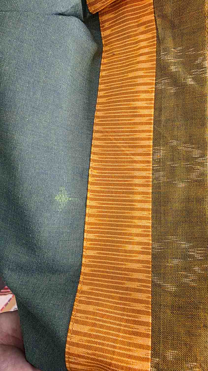 Green Ikkat & banjara patterned kurta fabric