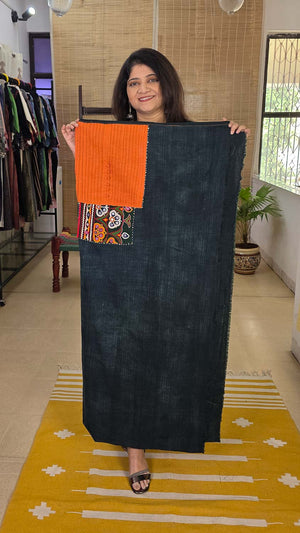 Handblock Printed Cotton Slub Kurta Fabric Unstitched in Military Green — Rush Me Fashions