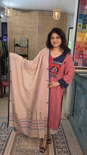 Handcrafted Ikkat Jamdani Hand embroidery