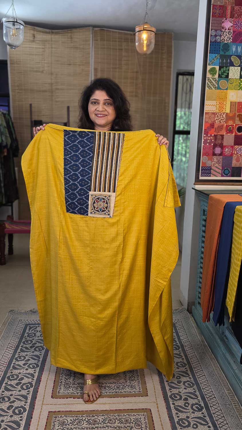 Pen kalamkari Exclusive Patchwork Cotton silk